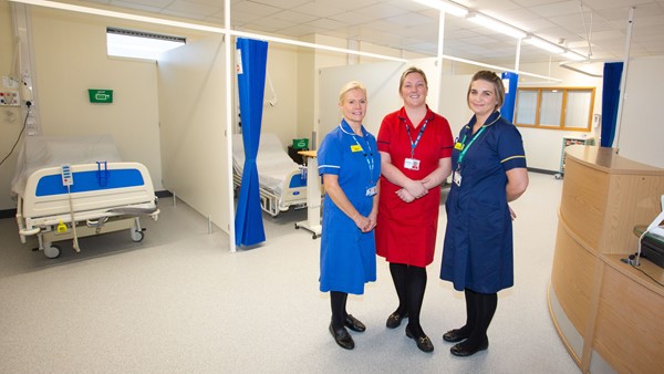 New maternity triage - pictured with maternity staff