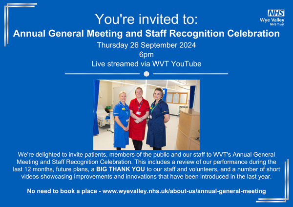 Annual General Meeting Wye Valley NHS Trust and photo of new maternity triage area