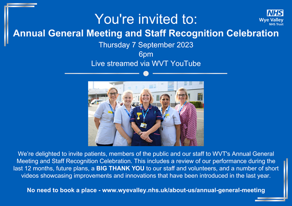 Invite to Annual General Meeting and Staff Recognition Celebration